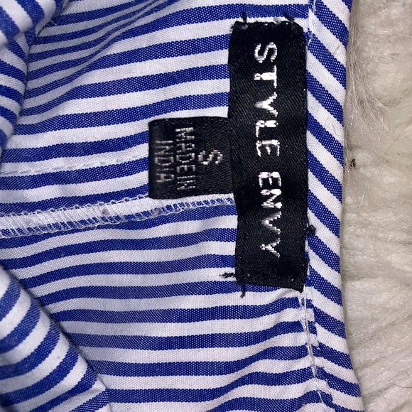 Style Envy Blue/White Striped Ruffle Blouse⚓️✨🌊 - Picture 2 of 5